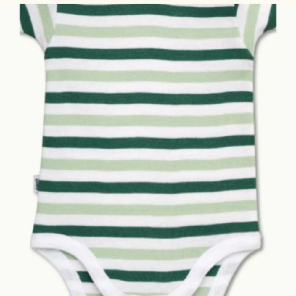 Nanit Organic Cotton Sleep Wear Bodysuit 6–9 Months Spruce Green Stripe NIP